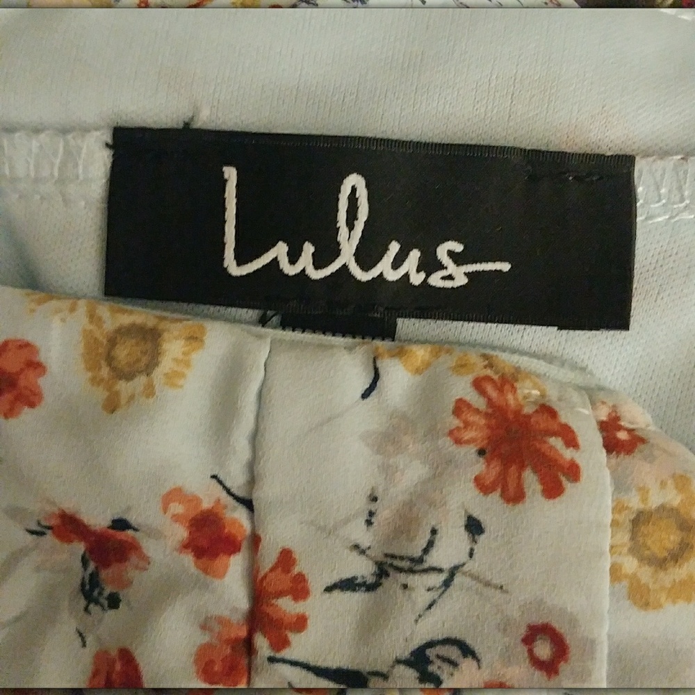 Lulus Floral Mini Dress With Front Ruffle - Picture 7 of 8